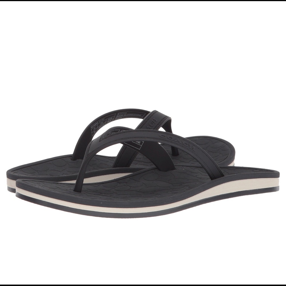 Brand New with Tags Navy COACH flip flops